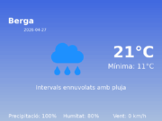 Predicció meteorològica: Berga, 27 de Abril de 2026