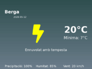 AEMET: El temps per a Berga – 12 de Maig de 2026