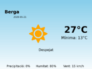 El temps avui 21 de Maig de 2026 a Berga segons l’AEMET