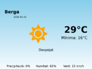 El temps a Berga avui, 25 de Maig de 2026