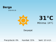 El temps avui 26 de Maig de 2026 a Berga segons l’AEMET