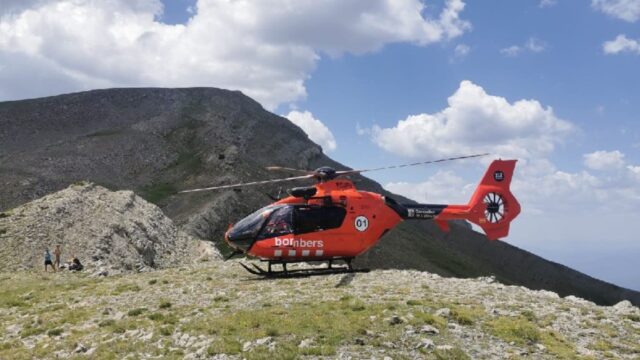 Evacuació en helicòpter al Coll dels Terrers, a Gisclarenys