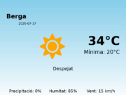 El temps a Berga avui, 17 de Juliol de 2026