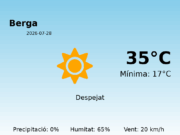 AEMET: El temps per a Berga – 28 de Juliol de 2026