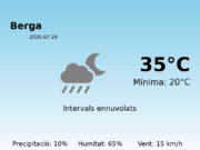AEMET: El temps per a Berga – 29 de Juliol de 2026